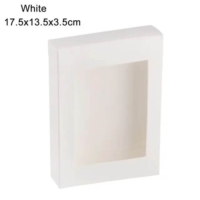 Boîte Kraft Cadeau avec fenêtre blanc