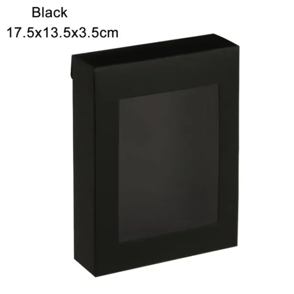 Boîte Kraft Cadeau avec fenêtre noir