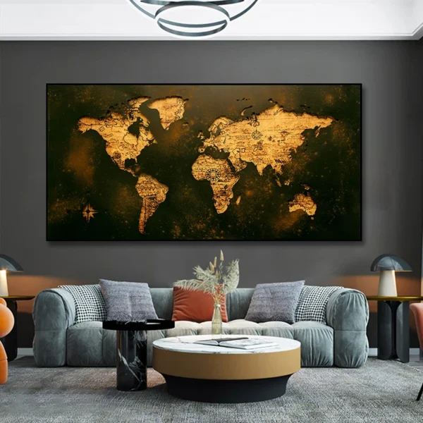 Carte du monde en bois – Un décor élégant pour un intérieur inspirant – Image 3